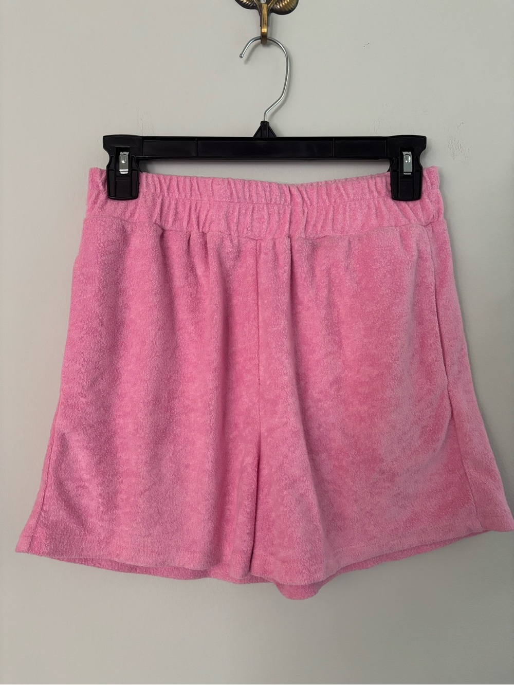 Stradivarius high rise bubblegum pink terrycloth pull on shorts